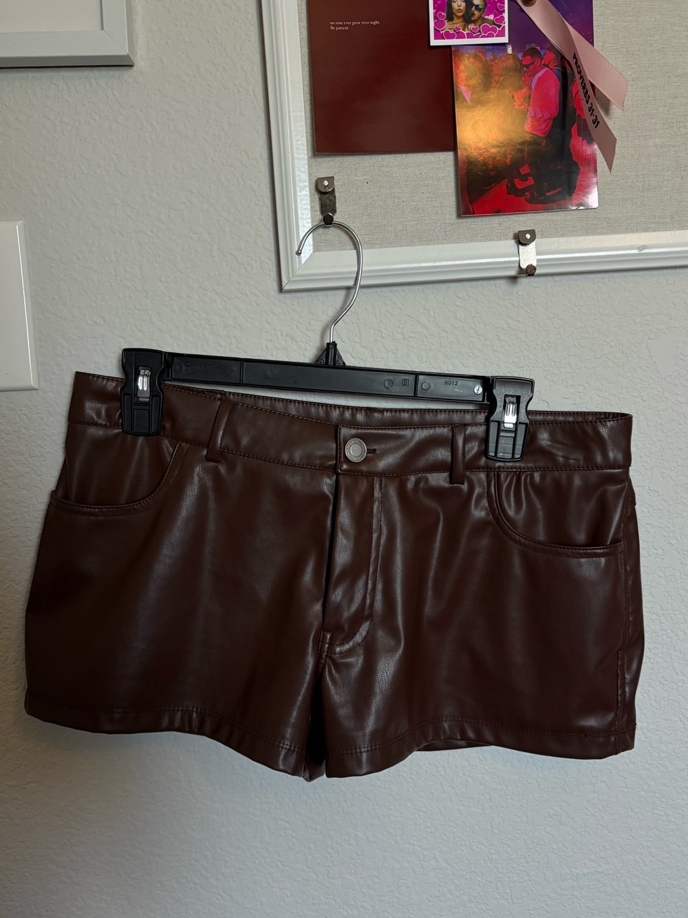 Brown Leather Shorts